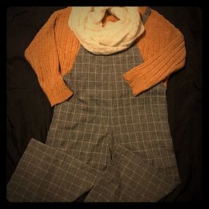 Retro plaid overalls